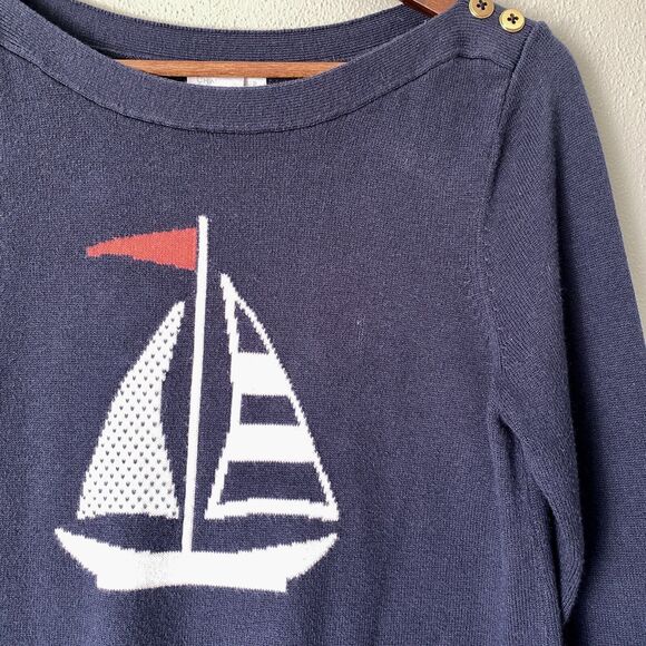 Charter Club Regatta Royale Nautical Sailboat Pullover Sweater Women's Medium - Picture 3 of 10